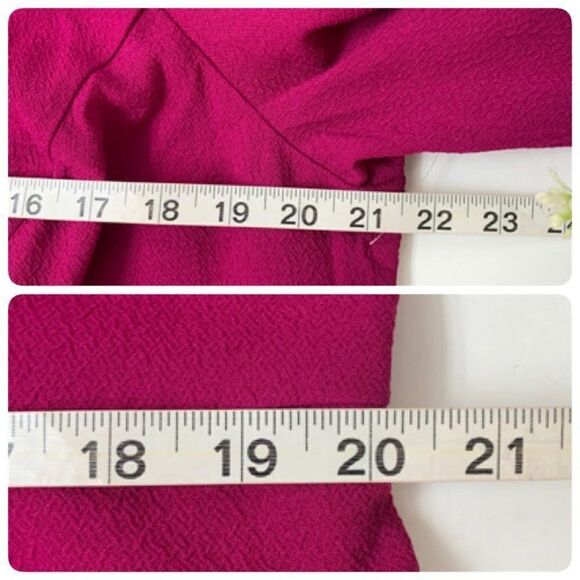 Eliza J Crepe Fit & Flare Swing Midi Dress Plus Size 14W Fuchsia Pink $168 - Picture 8 of 12